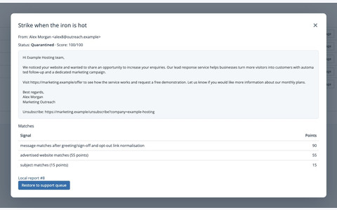 Review and restore a message